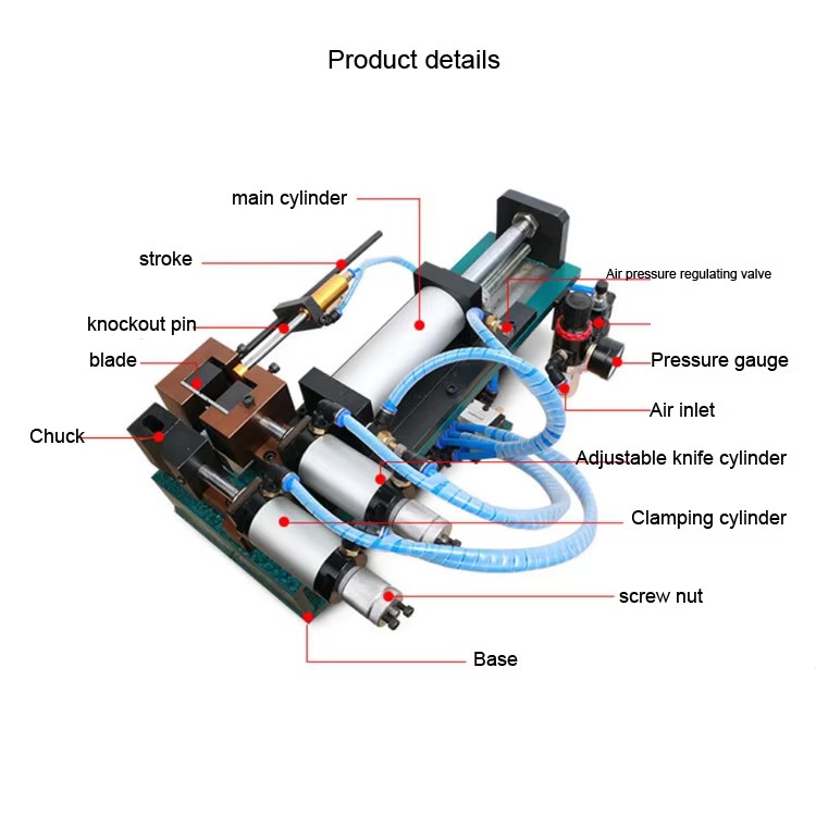 Pneumatic outer jacket stripping machine for big cable OD up to 30mm