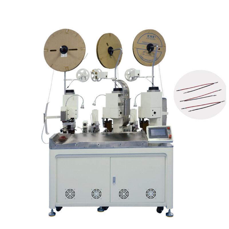 Two Wire Three End Cutting Stripping Terminal Crimping Machine
