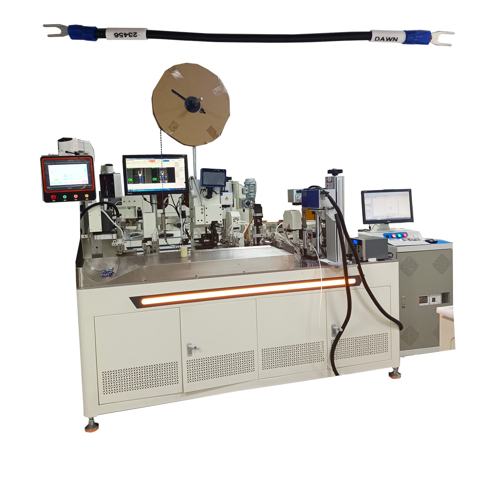 Fully Automatic Double End Wire Cutting Stripping Crimping and Laser Tube Marking Machine